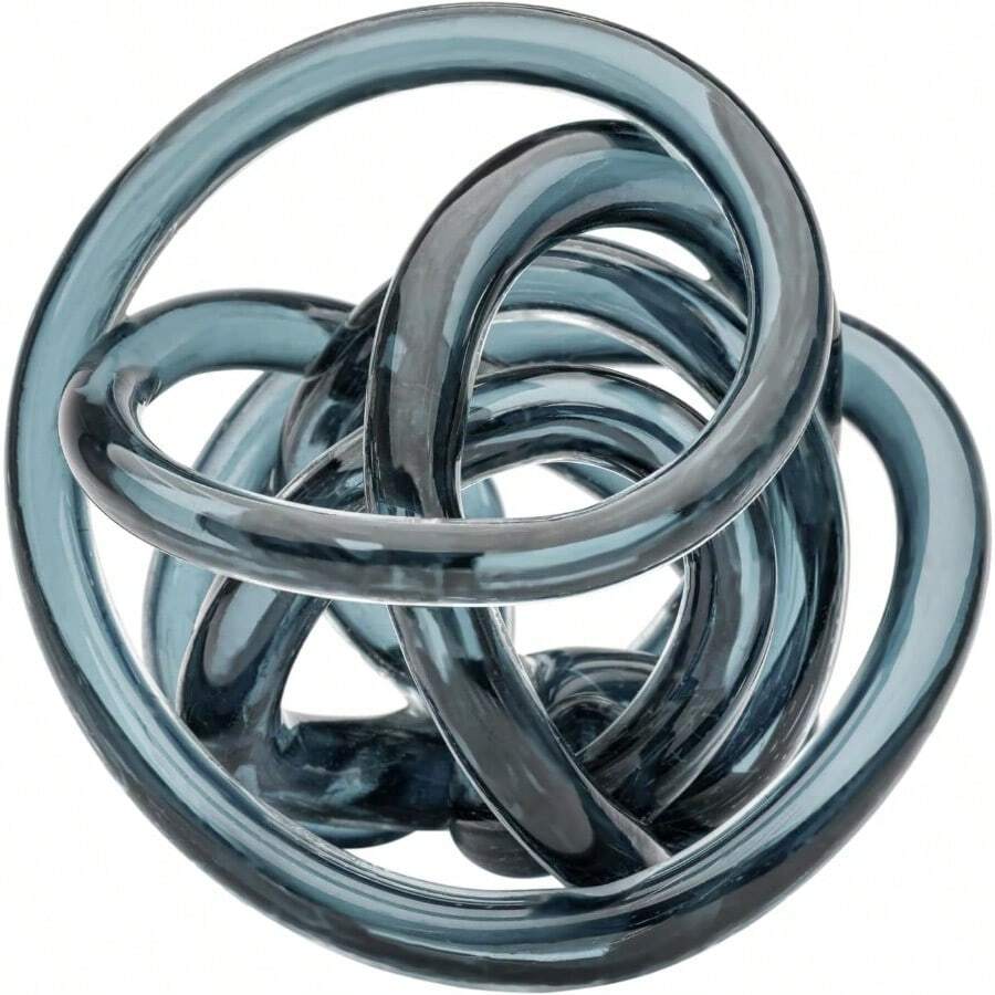 Torre & Tagus Orbit Glass Décor Ball - Abstract Teal Glass Knot for