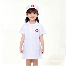 1 套儿童医生角色扮演服装，适合男孩女孩幼儿园学生的职业体验服装，家庭角色扮演游戏，亲子互动，万圣节表演，圣诞礼物 - 彩色 - 查看 6