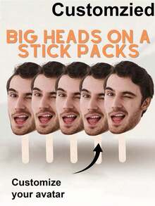 1/3/5/10pcs Custom Heads On A Stick Face On A Stick, Custom Bachelorette Party Decor Big Head Face Cutouts Bridal Party Props Fat Head Custom Face Fan Suitable For Various Parties Such As Birthday Celebrations, Weekend Barbecues And Cocktail Parties Parties, , Colorful, Cute, Adorable, Funny, Kawaii, Y2K, Stylish, Unisex