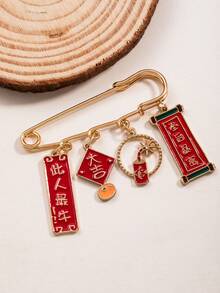 1 件百搭简约时尚吉祥可爱胸针，时尚风格 - 彩色 - 查看 2