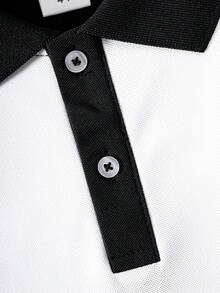 男童撞色刺绣短袖Polo衫，休闲夏季款