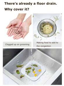 Sewer With Suction Cup, Floor Drain Mat, Kitchen, Bathroom, Anti Clogging Hair Filter