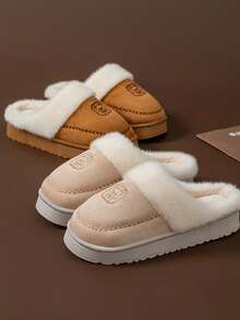 Women's Slippers, New Autumn/Winter Couples Indoor Wear, Warm Thermal Lined, Mom Shoes, Fuzzy Slippers For Men In Winter Insulation,Galentines,Puppy,Carnival,Party Decorations