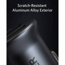 320 Car 24W Aluminum Alloy Dual With Blue IPhone16 15 14 13 12 Series, Pro 2 And More - Not Compatible With Quick Charge Black