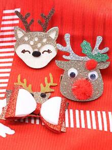 2 件圣诞迷你宠物发夹，圣诞限量版驯鹿蝴蝶结形宠物发夹，适合博美犬、泰迪犬、马尔济斯犬、布娃娃猫等小型长毛宠物 - 彩色 - 查看 6