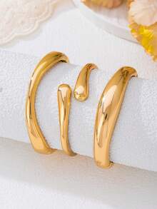 1 Set di Braccialetti Alla Moda Geometrici Esagerati e Personalizzati con Fascia Spessa