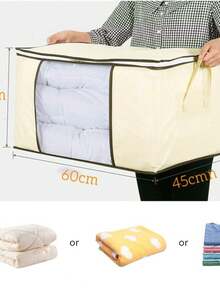 Organizador Multiuso Caixa Organizadora De Guarda Roupa Flexivel Com Ziper 60x45x30cm Grande