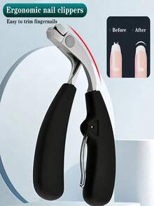 3pcs Professional Nail Clipper Set, Modern Style, Stainless Steel Blades, Curved, Wide Opening, Anti-Splash, Long Handle, Curved Nail Trimmer, Suitable For Thick Nails, Fragrance-Free, Suitable For Men And Elderly, Great Gift For Travel, Friends, Boyfriends, Parents, Ideal For Halloween And Christmas