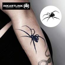 INKARTLINK Realistic Dark Spider Temporary Tattoo, Revolutionary Technology, Waterproof, Long-Lasting 1-2 Weeks, Herbal Ink, Unique Design Tattoo - Black - View 2