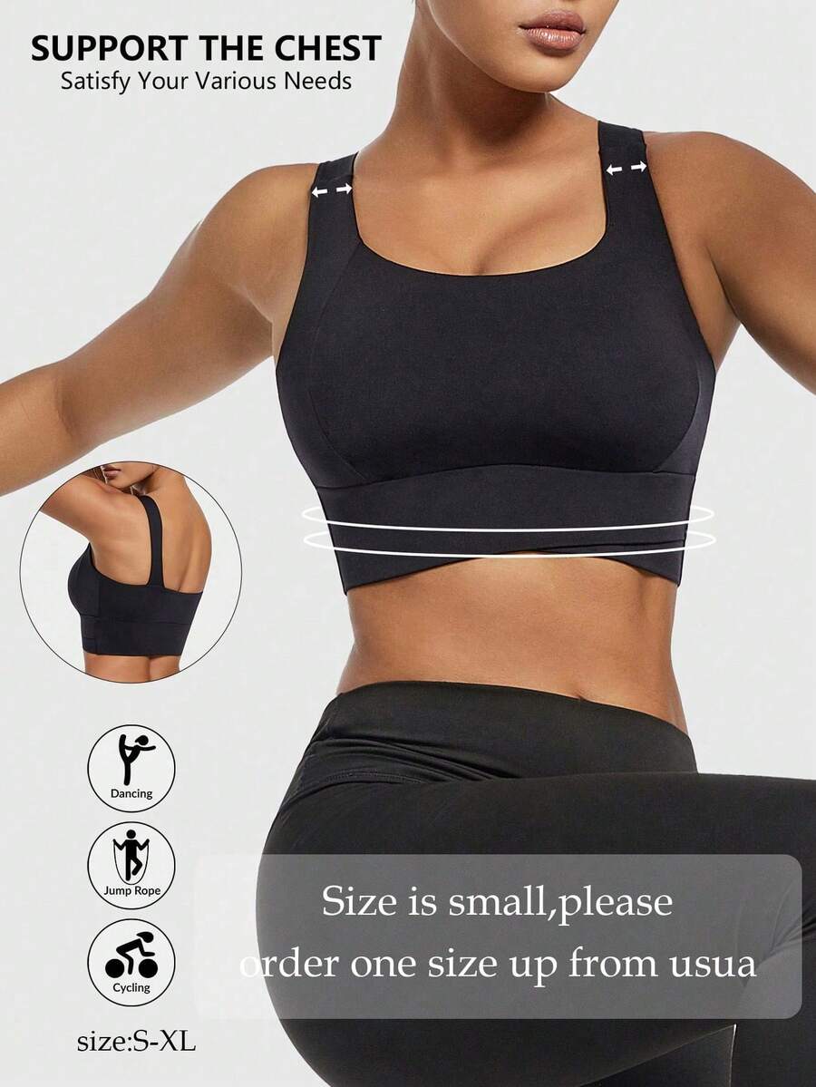 Yoga Tank Tops Breathable Sports Bra With Shockproof And Gathered Function Giving You A Beautiful Back Shape Workout Tank Gym Top - Black - View 1