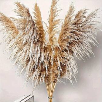 38-Inch Tall Pampas Grass Decor (12/20pcs), Large Fluffy Pampas Grass Decoration, Suitable Height For Floor Vase Decor, Suitable For Wedding Arch, Wedding Venue Decor, Fluffy Pampas Grass Suitable For Party, Farmhouse And Boho Home Decor, Floor Vase Arrangement, Gift, Birthday, Graduation, Autumn Decor