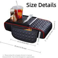 Multi Functional Luxury Upgraded Armrest Box Height Pad, PU Leather Armrest Box Pad, Newly Added Detachable Large-Sized Storage Box For Easy Cleaning (Can Be Used As A Tissue Box Or Miscellaneous Storage Box), Automotive Interior Accessories - one-size - View 4