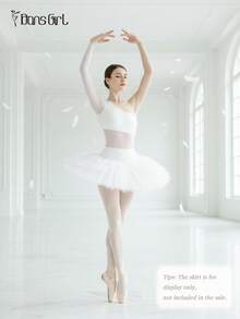 DonsGirl 1 Piece Women's Swan Lake Ballet Performance Costume-Shiny Sequined & Mesh Splicing, Asymmetrical Design, Single Sleeve With Finger Loops