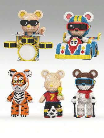 3680-7000 piezas Bloques de construcción mini DIY, Rompecabezas de ensamblaje, Serie de osos de Halloween, Material de alta calidad con martillo de ladrillos, Juguete creativo, Alivio del estrés, Adecuado como regalo de San Valentín, cumpleaños, vacaciones, regalo de Navidad