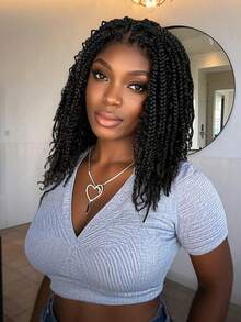 200% Density Handmade Braided Lace Front Wig, Beautiful & Stunning Bohemian Braided Hairstyle, Ideal For Everyday Wear - Multicolor - View 12