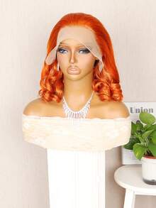 Glueless Bob Wig Blende Hair Pre Plucked Wear And Go Wigs Pre Cut Lace Body Wave Short Bob Lace Front Wigs For Women Upgraded No Glue 13x4 Lace Closure Wigs 8-16inch Short Bob Wig Blended Wigs-A Mix Of Human Blended Hair And Synthetic Black/Brown/Burgundy/Orange Color