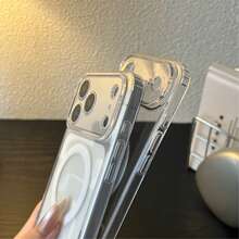 高级磁吸手机壳 - 透明磁吸手机壳，精准摄像头开孔 - 手感奢华，抗黄变，全面保护镜头，兼容 - 無色 - 查看 4