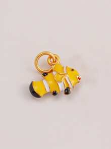 1PC Kawaii Animal Pendant Enamel Charms For DIY Jewelry Tiger Bear Bunny Elephant Lucky Fish Charm Handmade Materials Accessories