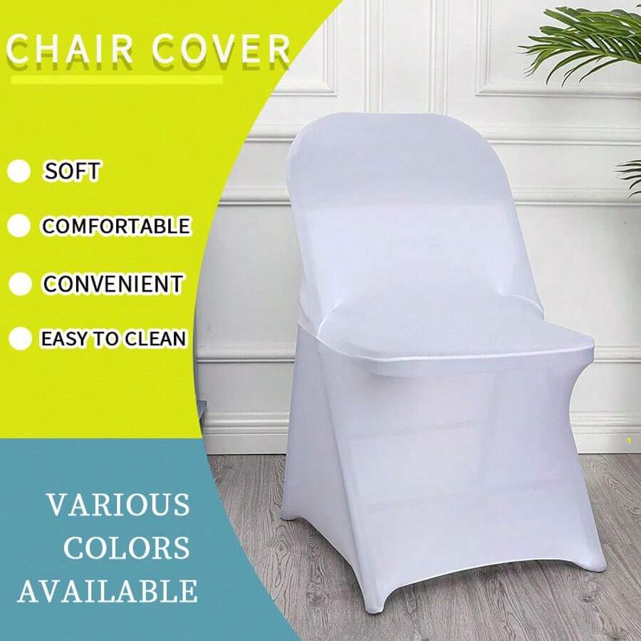 30/50/100pcs - Spandex Stretch Universal Slipcovers For Banquet, Party, Wedding Decor  Easy Clean, Reusable & Wrinkle-Free(White,Black)