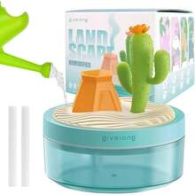 humidificadores porttiles de computadora para recmara, humidificador pequeo con paisaje de cactus, silencioso, niebla fresca, apagado automtico, luz nocturna de colores, - Verde - Ver 2