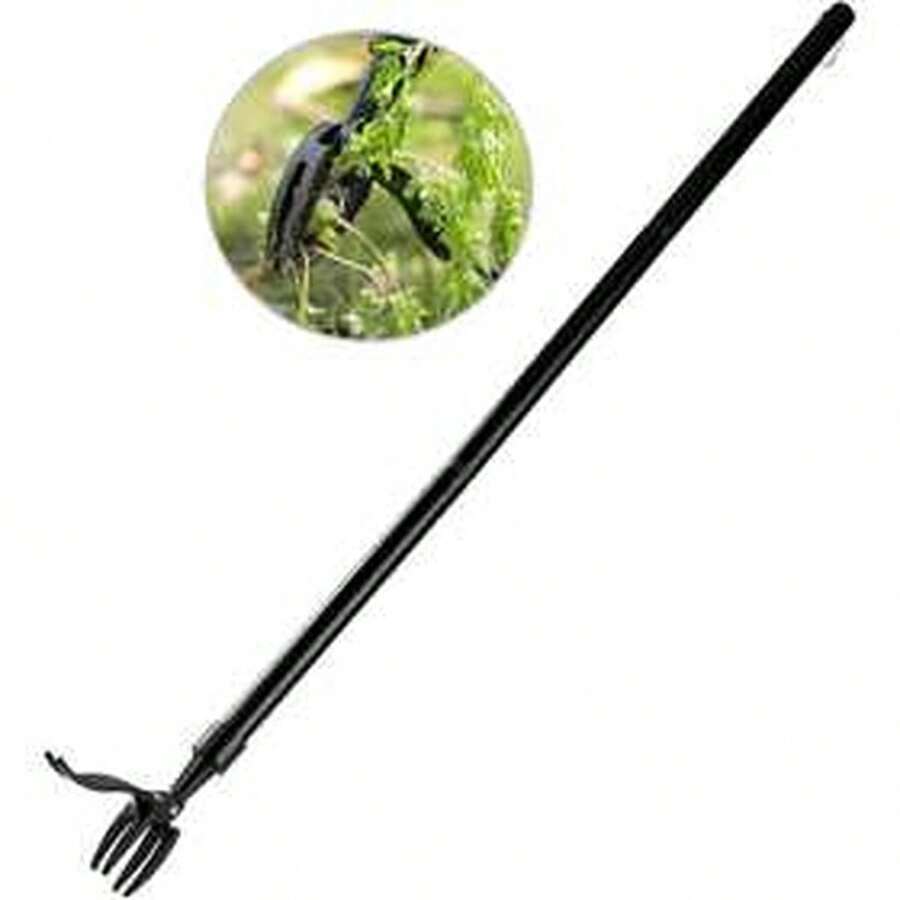 1 件重型金属除草工具，39 英寸长手柄，带 4 爪钢头，直立手持除草器，适用于花园/庭院/草坪，无需弯腰或跪下，黑色，直立除草工具 - 彩色 - 查看 1