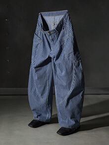 Men's Woven Casual Loose Straight Leg Solid Color Pants, Young Daily Style