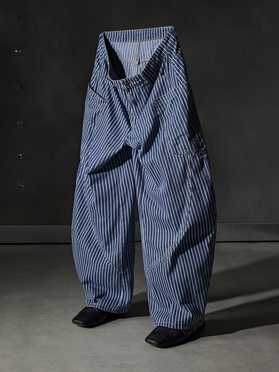 Men's Woven Casual Loose Straight Leg Solid Color Pants, Young Daily Style