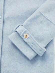 Elegant Loose Fit Women's Winter Jacket - Blue - View 6