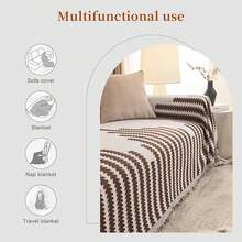 Tethram Funda de Sofá Reversible de Chenilla,180 * 150cm Ultra Suave Funda de Sofá Chenille de Doble Cara,Washable Anti-Slip Multifuncional Sofa,Adecuado para Mascotas en casa,Todas Las Estaciones - 1 - Ver 4