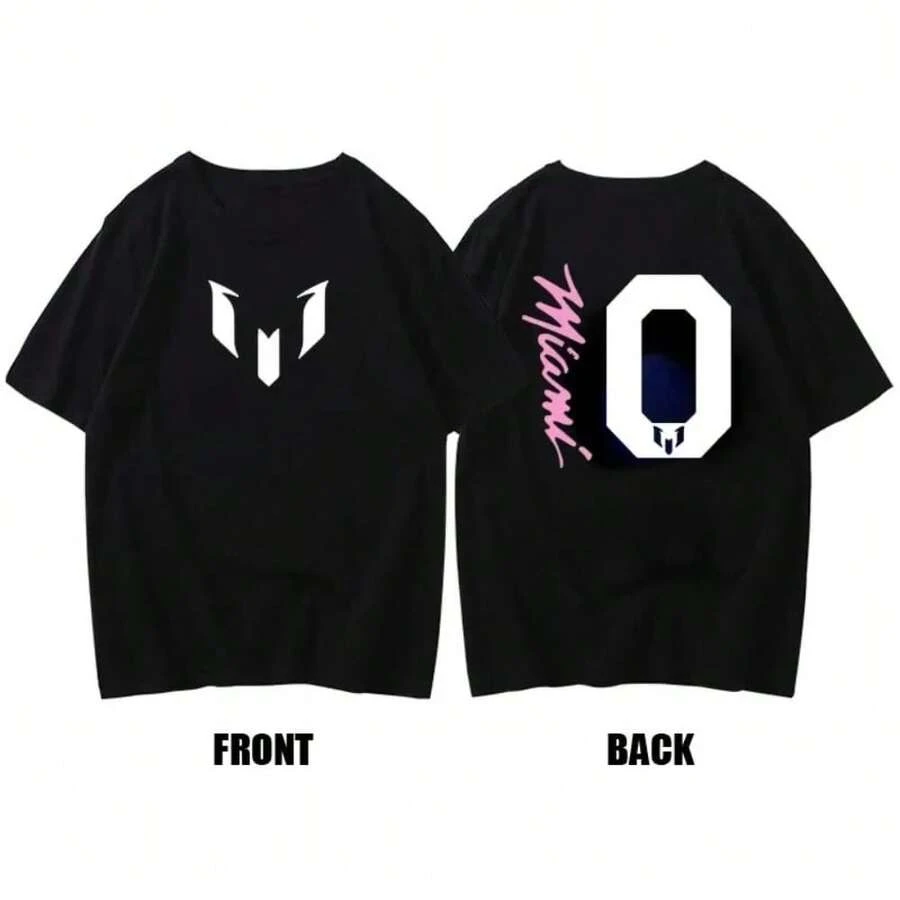 New Summer 100% Cotton Miami  10 Logo T Shirt Men Short Sleeves Cool Fans Tee Hip Hop Streetwear - màu đen - Xem 1