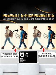 2/5 Packs RFID Blocking Card NFC Contactless Debit/Credit Card ATM Passport Protector Ideal For Men & Women Slim With World Map Design Perfectly Fit In Wallet - Multicolor - View 11