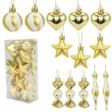 Set di decorazioni natalizie con palline a righe simili ai bastoncini di zucchero, cuori, stelle e decorazioni di varie forme - kit di decorazioni per albero di Natale in plastica lucida con ganci per appendere per Natale, Capodanno, feste del Ringraziamento (senza piume/neve), decorazioni natalizie, decorazioni per albero di Natale, decorazioni natalizie a forma di bastoncino di zucchero, palline di Natale, ornamenti per albero di Natale, decorazioni natalizie a forma di caramella, decorazioni per albero di Natale, decorazioni natalizie rosse, palline di Natale