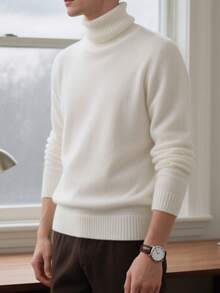 Autumn/Winter New High Collar Soft Pullover Sweater, Casual Knit Warm Top