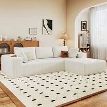[2 Package Shipping]Oversized Chaise Lounge Sofa 96"" Cloud Sectional Couch With L-Shape Chaise, Upholstered Couches For Living Room Bedroom, No Assembly Required,Modular Corduroy Cloud Velvet Couch,Convertible Loveseat Sofa Bed - White Right - View 7