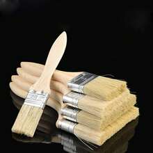 Dust Removal Paint Brush, Bristle Barbecue Brush, Thickening, Lengthening, Bristle Brush, Ash Sweeping Marine Brush. Wooden Handle Paint Brush, Pig Hair Brown Brush To Barbecue Soft Hair, Clean Household Glue Brush, Lengthen And Thicken For Industrial Use, Suitable For Painting, Dyeing, Painting, Bonding And Using Gypsum Powder. One Inch. 2 Inches. Three Inches,