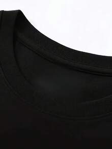 Women's T-Shirt Most Likely To Top, Geometric Pattern, Machine Washable, Suitable For All Seasons, All Day Comfort - Black - View 4