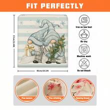 2/4/6pcs Christmas Element Printed Linen Chair Covers, Home Decor, Suitable For Christmas Gifts, Christmas Decoration, Daily Home, Living Room, Dining Room, Garden, Hotel, Washable Polyester Material Chair Seat Cushion Covers - Multicolor - View 10