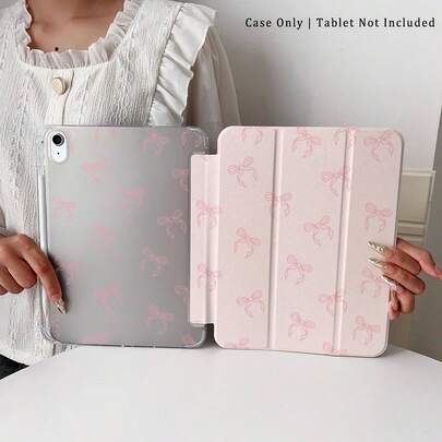 Weiche TPU Klapphülle mit Schleifendesign - ideal für Liebhaber des süßen Stils und Modebegeisterte, mit Stiftschlitz, kompatibel mit IPad Pro (M5)/IPad Air (M3)/IPad 11" (A16)/10.9/10.2/IPad Air 5. Generation/IPad Pro 11/10. Generation/9.7/IPad Air 2/IPad (7. Generation)/IPad (8. Generation)/IPad Air 4/5/IPad Pro 11/IPad 10. Generation 10.9" (2022)/IPad Air 13(M3 2025)/IPad Air 11(M3 2025)