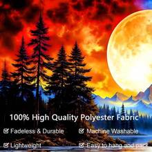 1 pièce Grande taille Impression numérique de paysage de forêt, lac et montagne de rêve. Tapisserie en polyester avec impression esthétique, décoration murale pour salon, chambre, bureau, maison, fête