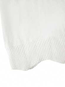 2025秋冬新款休闲时尚复古蝴蝶结毛衣仿珍珠亮片套头衫纯色长袖上衣外出返校万圣节圣诞节秋冬 - 白色 - 查看 6