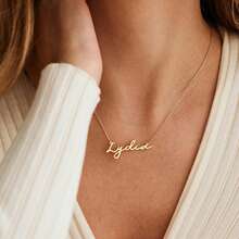 Elegant Minimalist Personalized Name Necklace, 18K Gold Plated Custom Name Necklace, Minimalist Personalized Name Jewelry, Christmas Gift - Multicolor - View 7