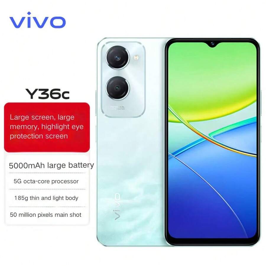 VIVO Y36c 智能拍照手机，大内存，大电池，续航持久，学生手机，Y36c，全球语言 - 綠色 - 查看 1