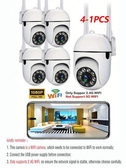 1/2/ 1080P HD Slimme WIFI Camera, Home Security Camera Monitor, 360° Panoramic View, Night Vision, Support PTZ Control Zoom, Two Way Audio, AI Motion Detection Alarm Wireless Indoor Outdoor view 2