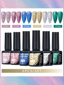 6pcs Gel Nail Polish Set, Long-Lasting Low Allergy, UV/LED Soak-Off, Neutral Shiny Red Tones, Alcohol-Free Nail Gel Kit, Suitable For DIY Manicure And Salon Use - 01 - View 16