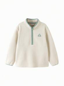 Balabala Sudadera de forro polar antiestática BalaOne para niños, Invierno 2025, Parte superior cálida para niños y niñas - caqui claro - Ver 4