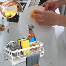 Sink Caddy Sponge Holder For Kitchen Sink, Stainless Steel Rustproof, Kitchen Sink Organizer Dish Sponge Organizer With Divider(White) Home Decor, Party Storage, Christmas Storage, New Year Storage - White - View 11