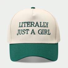 1pc Women "Literally Just A Girl Time" Embroidered Trucker Hat, Casual Street Style Baseball Cap, Suitable For Spring/Autumn Outdoor Travel - màu xanh lá - Xem 7