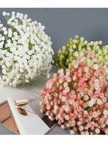 3 PIEZAS de Flores Artificiales de Gypsophila, Ramo de Gypsophila de Simulación de PE, Flores Secas Falsas Miniatura, para Decoración de Boda, Cumpleaños, Despedida de Soltera, Otoño, Halloween, Acción de Gracias, Navidad, Hogar, Habitación, Mesa, Cafetería, Decoración, Accesorios Fotográficos