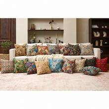 1 件柔软舒适的提花装饰抱枕套，方形装饰纯色靠垫套，中性农舍枕套，适用于沙发卧室客厅，花卉复古，适合所有季节，也是一份很棒的礼物 - 藍白色 - 查看 11