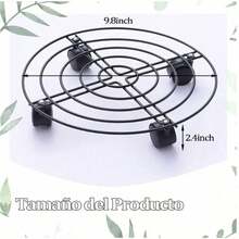 Paquete de 2 Soporte para Plantas con Ruedas, 9.8 Pulgadas Soporte Rodante para Macetas, Resistente Soporte de Metal, Base de Rodillo para Macetas Interiores y Exteriores (Sin Función de Freno) - Negro - Ver 3